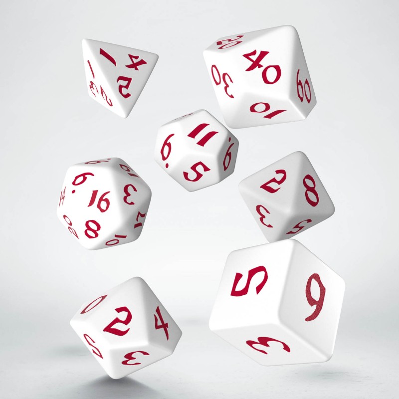 SET 7 DADI - CLASSIC RUNIC WHITE RED - immagine 2