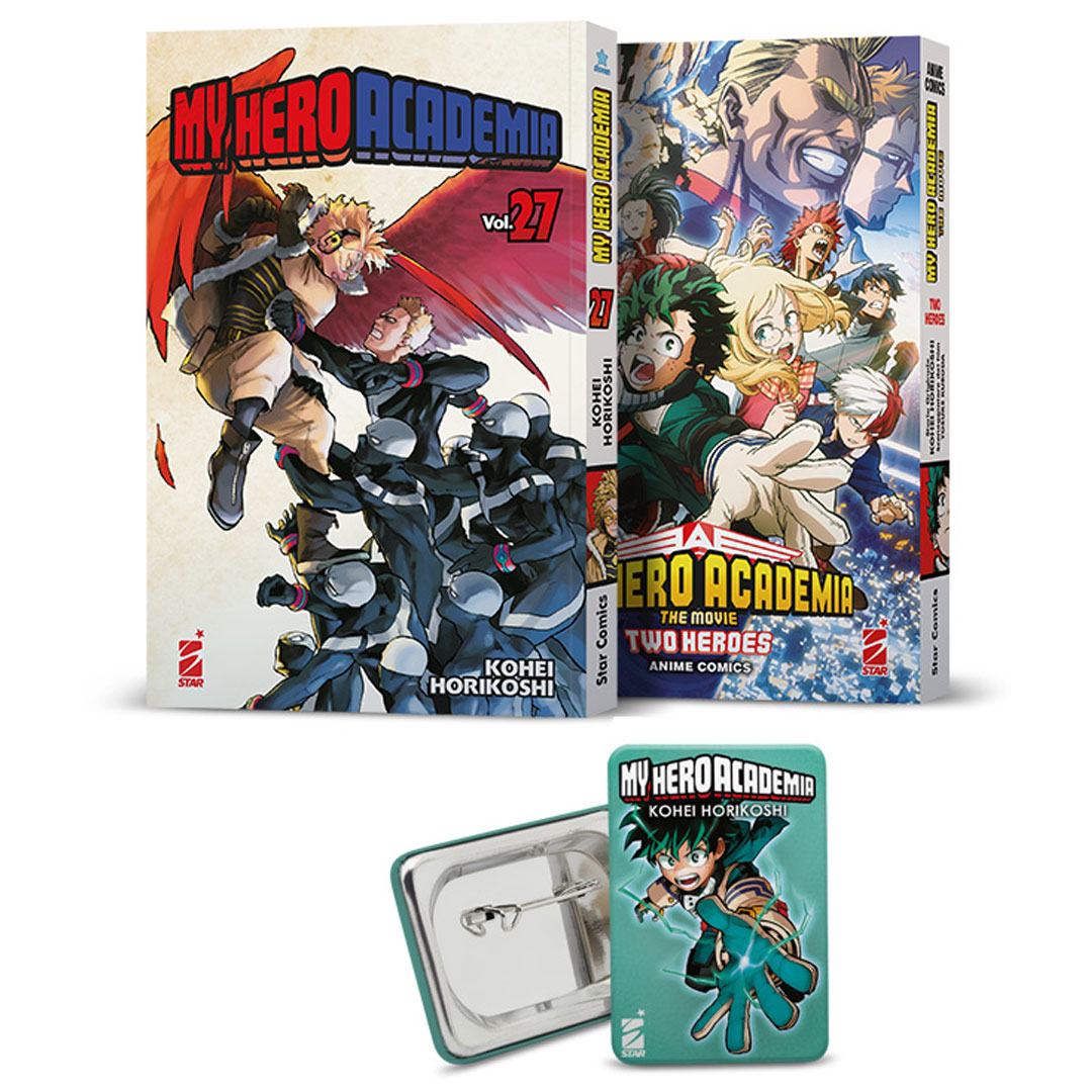 MY HERO ACADEMIA PACK (27 + ANIME COMICS + SPILLA)