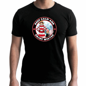 ONE PIECE: BLACK KEEP CALM AND ENJOY WINTER (T-SHIRT UNISEX TG. XL)