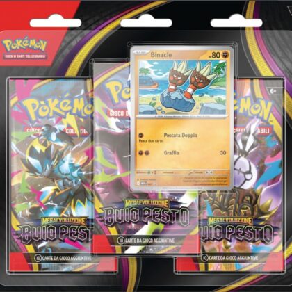POKEMON – MEGAEVOLUZIONE BUIO PESTO – 3 PACK BLISTER BINACLE